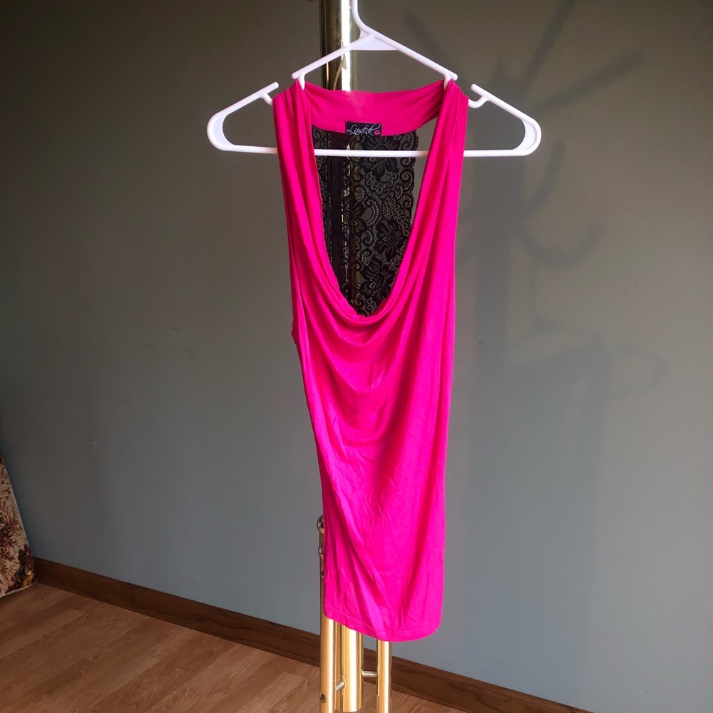 Pink lace tank top